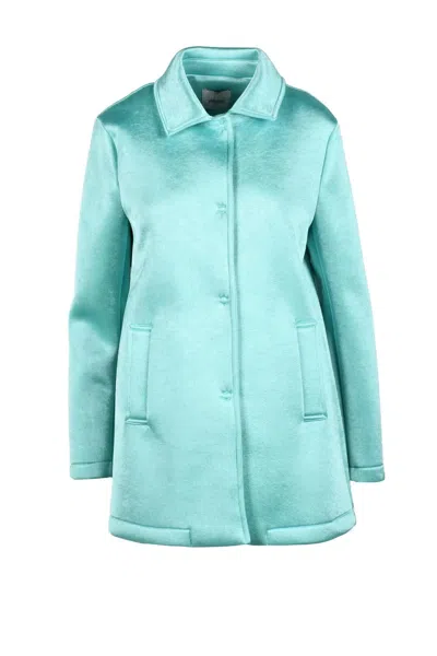 Motel Aqua Textured Polyester Jacket In Blue