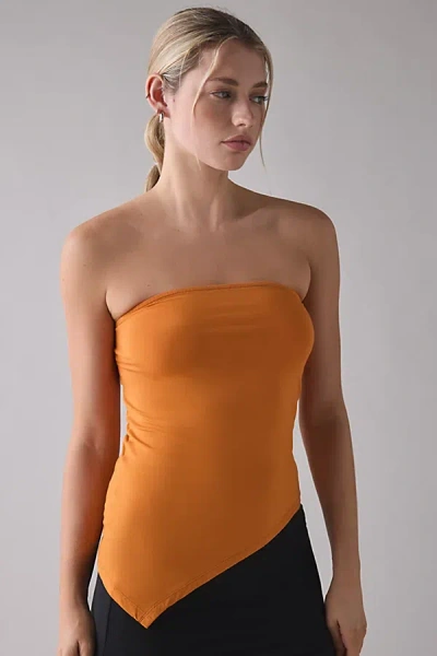 Motel Arimbi Asymmetric Hanky Hem Bandeau Top In Orange, Women's At Urban Outfitters