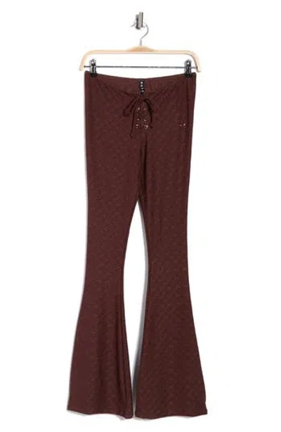 Motel Dan Lace Front Pants In Burgundy