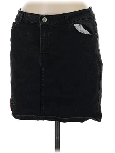 Pre-owned Motel Denim Skirt In Black