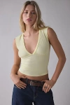 Motel Emberly Plunge Front Cropped Tank Top In Yellow, Women's At Urban Outfitters In Yellow