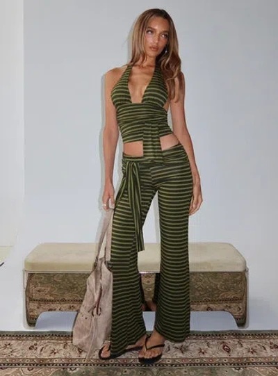 Motel Esata Tie Detail Pants In Green