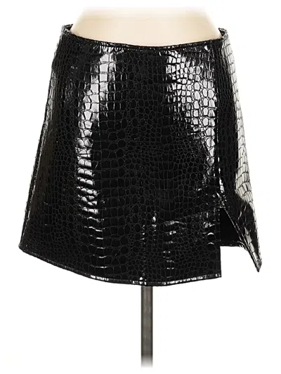 Pre-owned Motel Faux Leather Skirt In Black