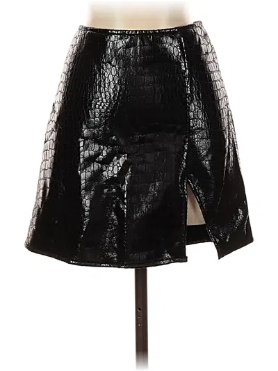 Pre-owned Motel Faux Leather Skirt In Black
