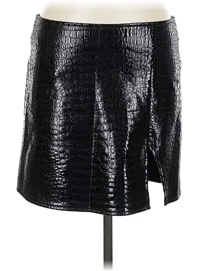 Pre-owned Motel Faux Leather Skirt In Black