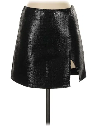 Pre-owned Motel Faux Leather Skirt In Black