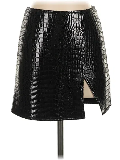 Pre-owned Motel Faux Leather Skirt In Black