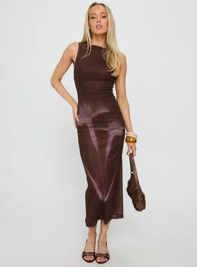 Motel Fayola Maxi Dress In Brown