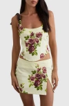 Motel Jatmi Floral Corset Top In Multi