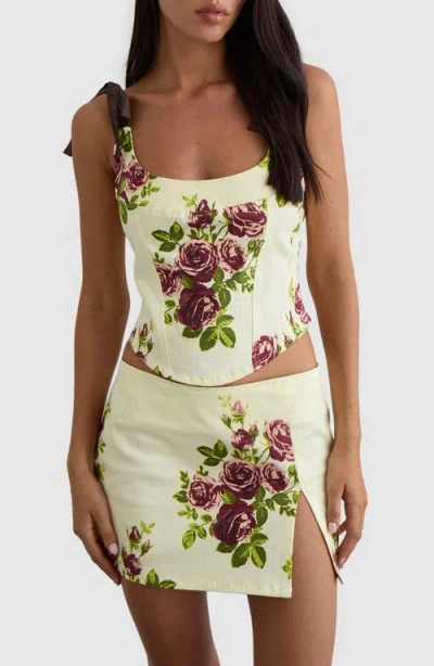 Motel Jatmi Floral Corset Top In Multi