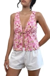 Motel Leda Floral Tank In Multi