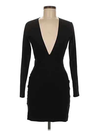 Pre-owned Motel Long Sleeve Top Black Plunge Neckline Tops