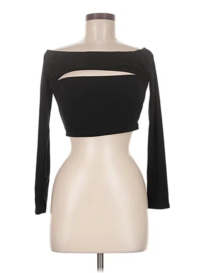 Pre-owned Motel Long Sleeve Top Black Strapless Neckline Tops