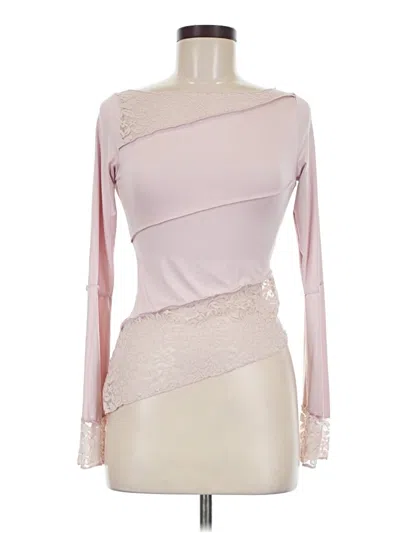 Pre-owned Motel Long Sleeve Top Pink One Shoulder Neckline Tops