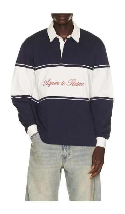 Motel Margarita Harbor Rugby In Navy & White