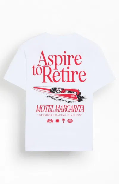 Motel Margarita Men's Aspire To Retire Racing Division T-shirt In White