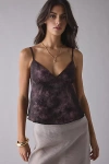 Motel Marinda Jacquard Plunging Babydoll Cami In Purple, Women's At Urban Outfitters In Purple