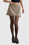 Motel Minya Lace Trim Miniskirt In Neutral