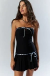 MOTEL PETULA STRAPLESS MINI DRESS IN BLACK, WOMEN'S AT URBAN OUTFITTERS