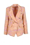 Motel Pink Patterned Jacket In Brown