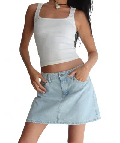 Motel Rocks A-line Mini Skirt In Blue Bleach