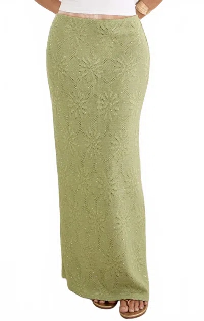 Motel Rocks Aloria Skirt In Green In Multi