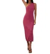Motel Rocks Namjun One Shoulder Midi Dress In Daco Rose Crinkle In Multi