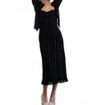 Motel Rocks Nateda Midi Dress In Tonal Check Flock Black In Black