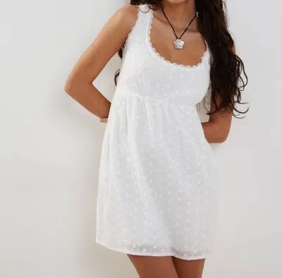 Motel Rocks Noja Mini Dress In Broderie Anglaise White