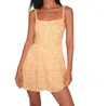 Motel Rocks Ramone Mini Dress In Flower Garden Yellow In Pink
