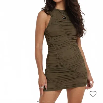 Motel Rocks Sleeveless Crew Neck Mini Dress In Green