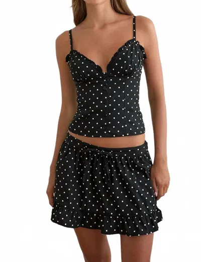 Motel Rocks Women's Isamu Polka Dot Top In Black In Multi