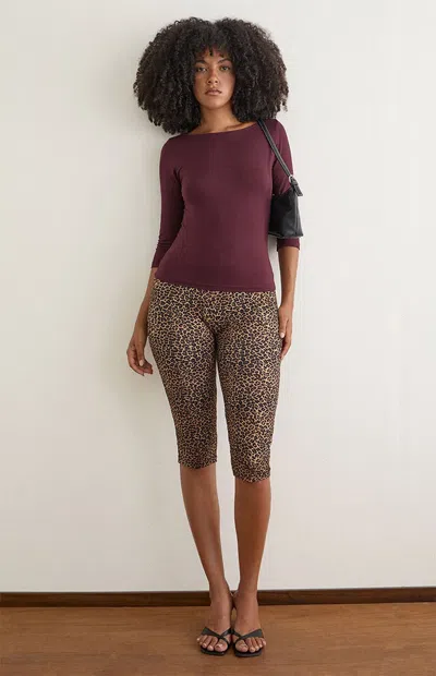 Motel Rocks Women's Priu Leopard Capri Pants In Animal Print