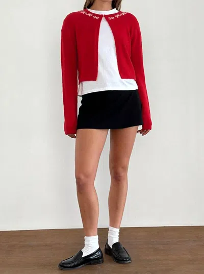 Motel Rocks Wunara Cardigan In Red