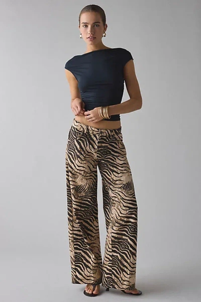 Motel Roomy Tiger Print Low-rise Baggy Jean Pant In Trouser Wild Animal, Women's At Urban Outfitters