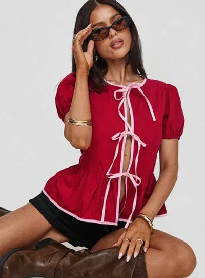 Motel Ryota Blouse In Red