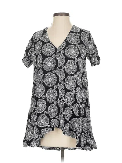 Pre-owned Motel Short Sleeve Blouse In Black