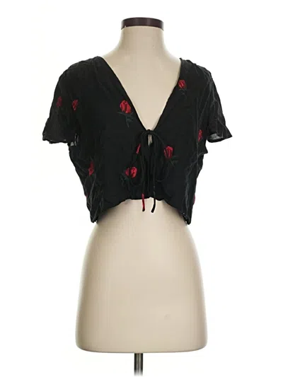 Pre-owned Motel Short Sleeve Top Black Sweetheart Neckline Tops