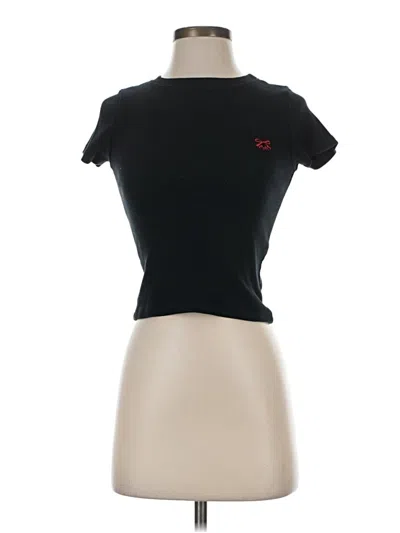 Pre-owned Motel Short Sleeve Turtleneck In Black