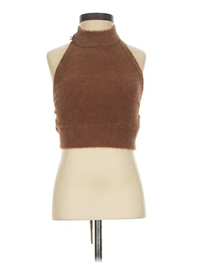 Pre-owned Motel Sleeveless Top Brown Halter Neckline Tops