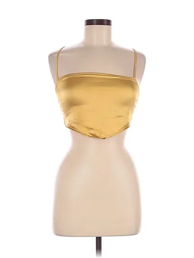 Pre-owned Motel Sleeveless Top Gold Strapless Neckline Tops