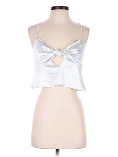 Pre-owned Motel Sleeveless Top Silver Halter Neckline Tops