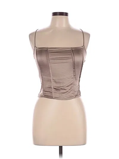 Pre-owned Motel Sleeveless Top Tan Strapless Neckline Tops