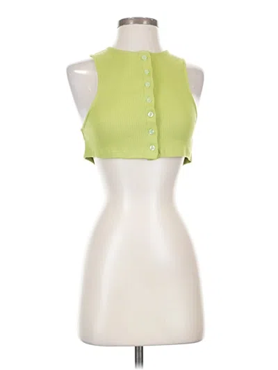 Pre-owned Motel Tank Top Green Halter Neckline Tops