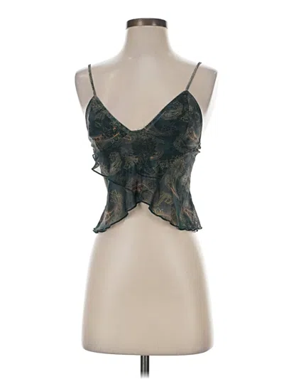 Pre-owned Motel Tank Top Green Plunge Neckline Tops