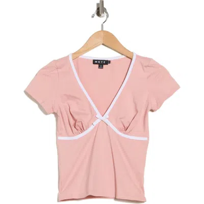 Motel Tasnia V-neck Top In Pink