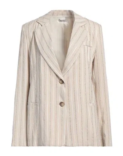 Motel Woman Blazer Beige Size M Viscose, Polyester