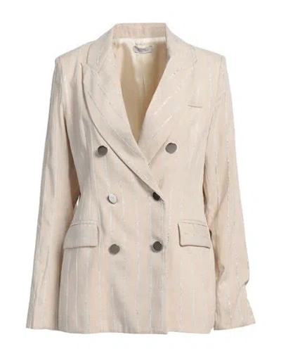 Motel Woman Blazer Beige Size M Viscose, Polyester