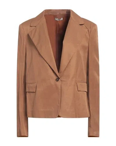 Motel Woman Blazer Brown Size L Viscose, Linen