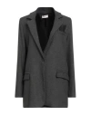Motel Woman Blazer Charcoal Size M Polyester, Viscose, Elastane In Gray